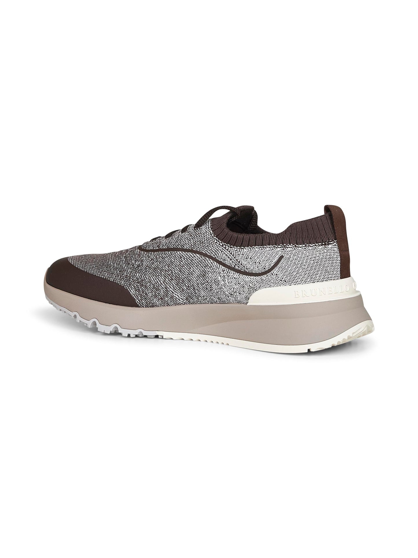 Runners in maglia di cotone techno marrone