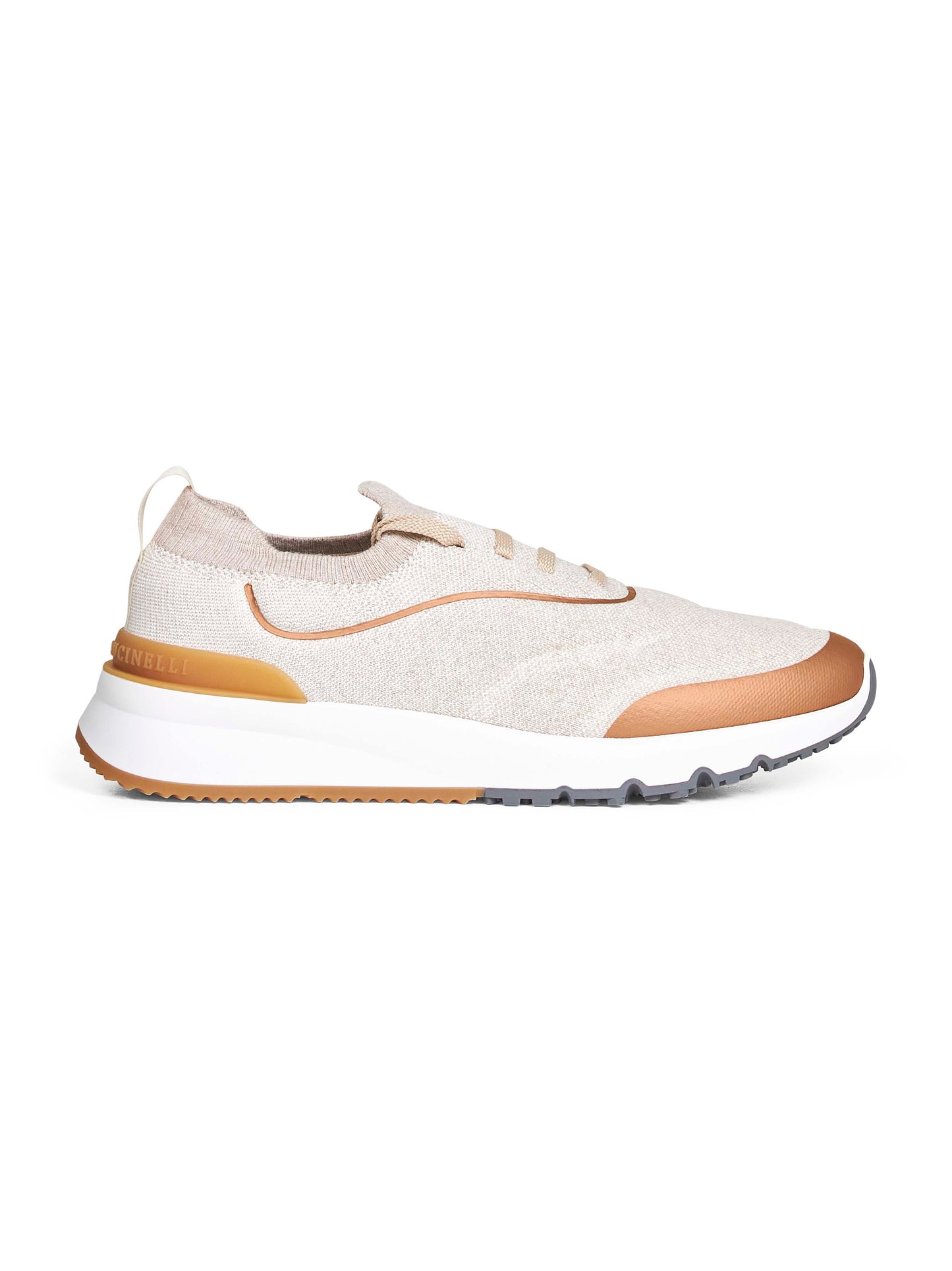 Beige techno cotton knit Runners