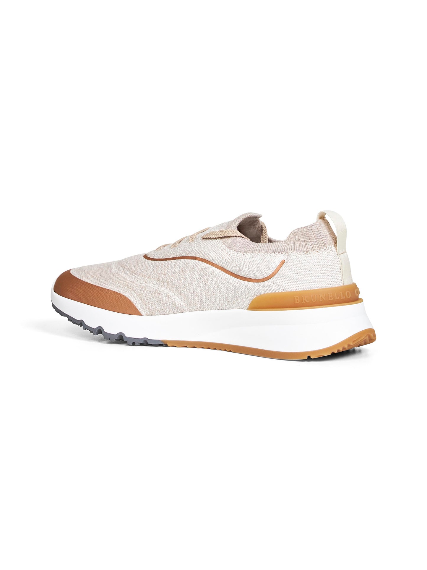 Beige techno cotton knit Runners
