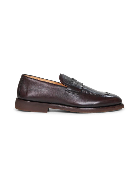 Brown calf leather Penny loafers