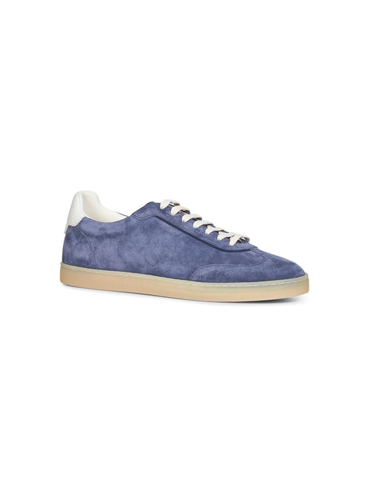 Light blue washed suede sneakers