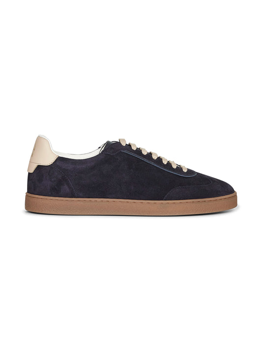 Blue washed suede sneakers