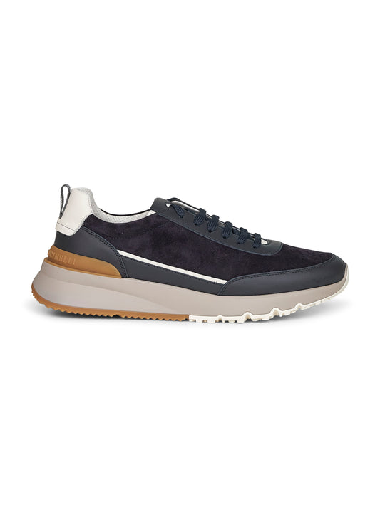 Blue washed suede Runners