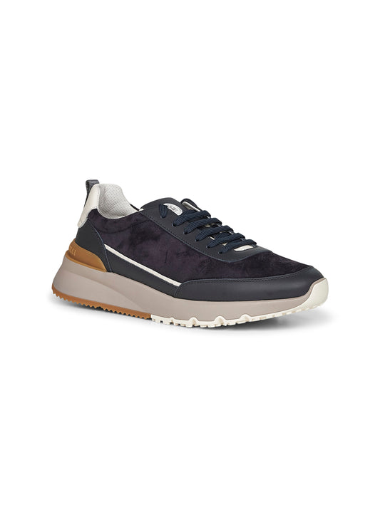 Blue washed suede Runners