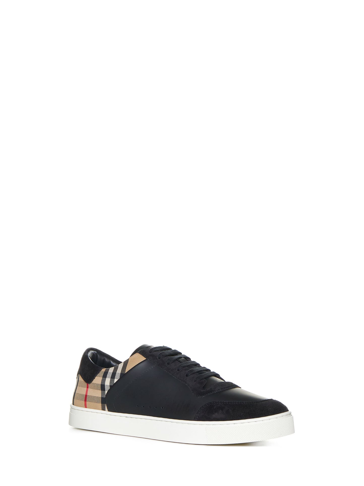 Stevie check canvas and leather sneakers by Burberry