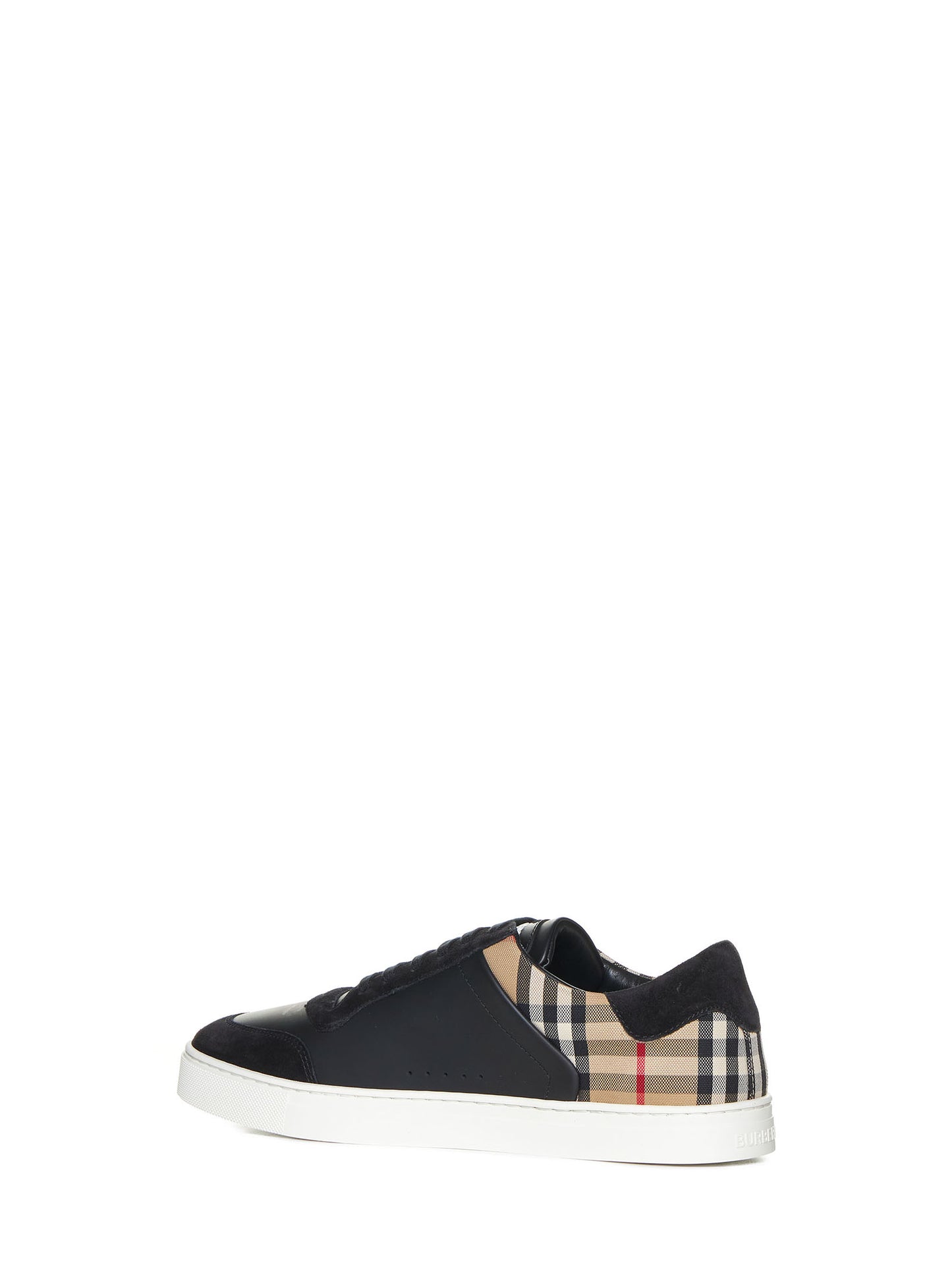 Stevie check canvas and leather sneakers by Burberry