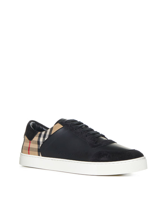 Sneakers Stevie in tela check e pelle