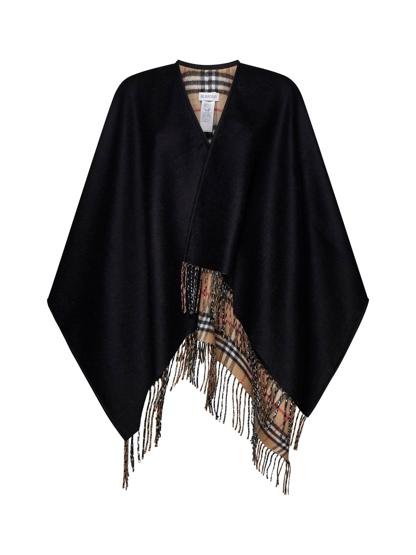 Reversible Check Wool Cape