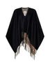 Reversible Check Wool Cape