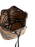 Check canvas mini bucket bag