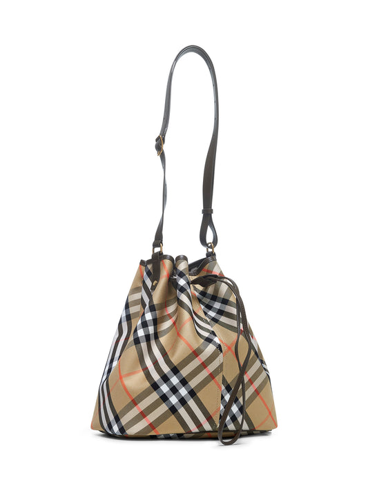 Beige medium Check bucket bag