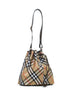 Beige medium Check bucket bag