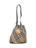 Beige medium Check bucket bag
