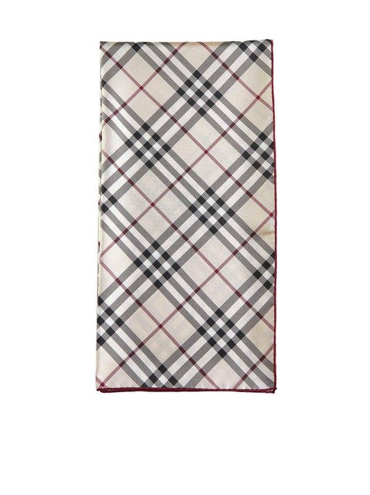 Check print silk scarf
