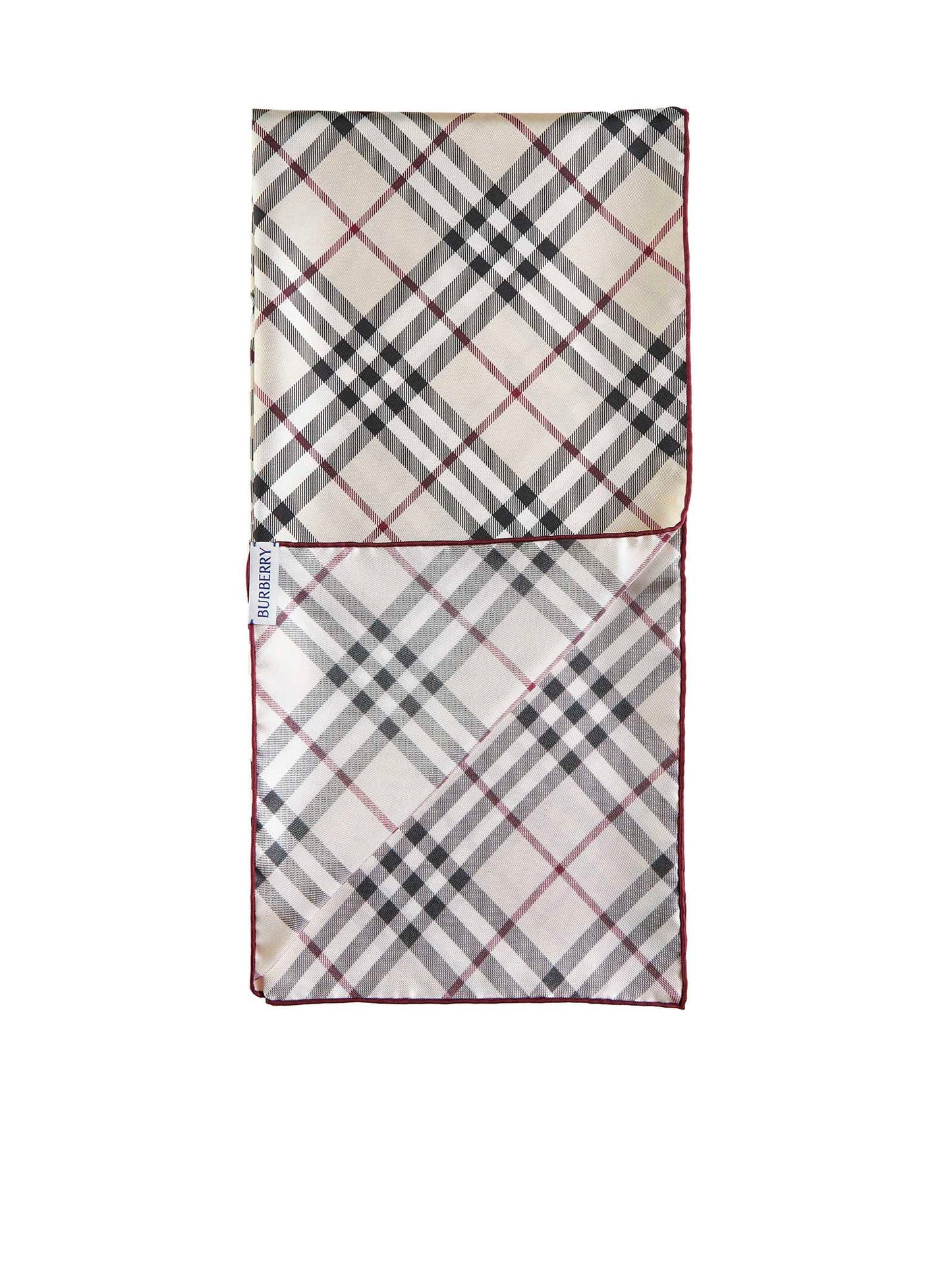 Check print silk scarf