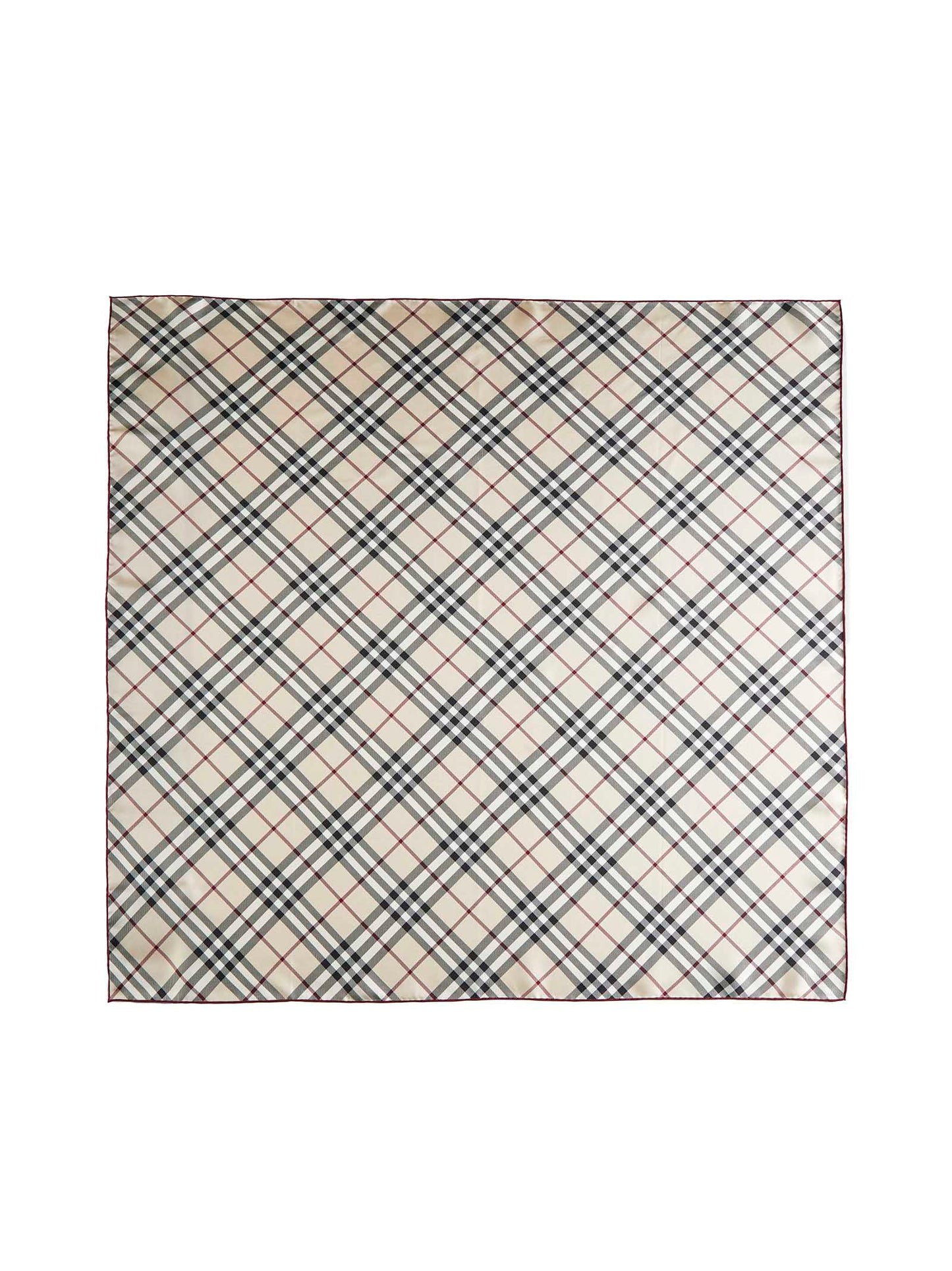 Check print silk scarf