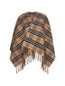 Beige Check wool and cashmere cape