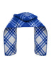 Blue Check wool hooded scarf