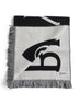Black and white wool reversible scarf
