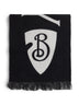 Black and white wool reversible scarf