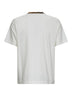 Ivory cotton check trim T-shirt