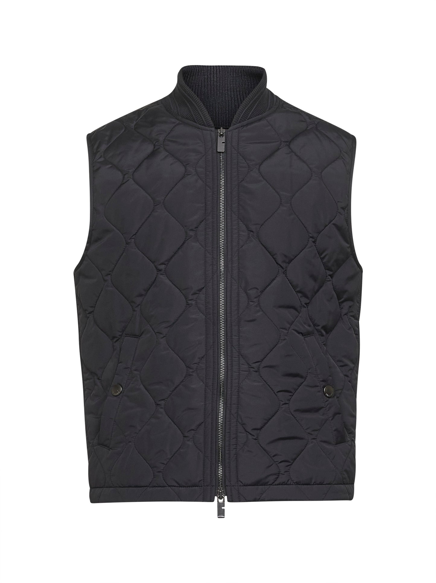 Black quilted nylon vest