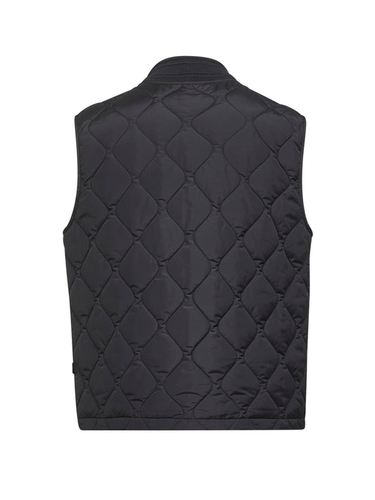 Black quilted nylon vest
