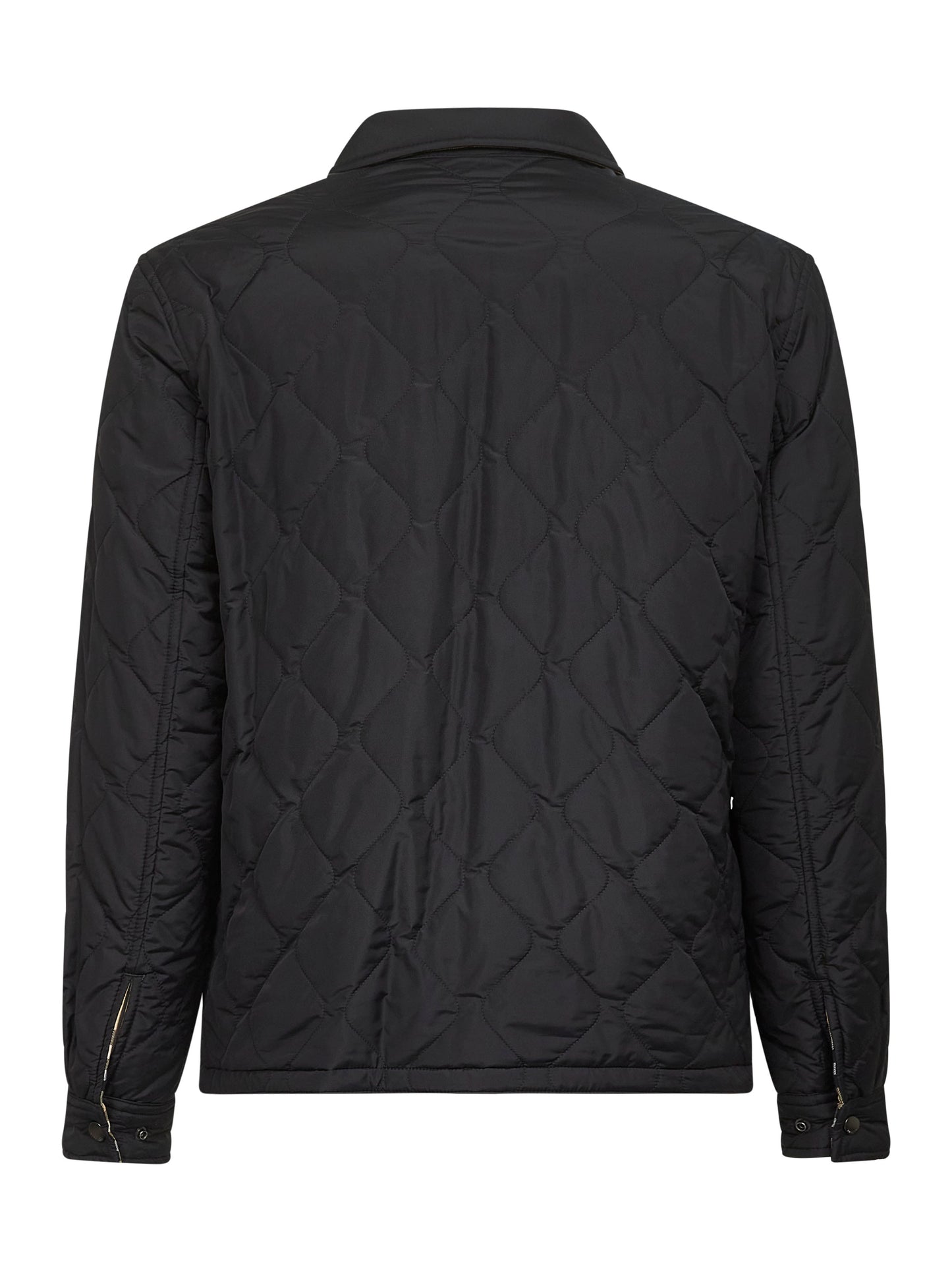 Black quilted nylon reversible overshirt