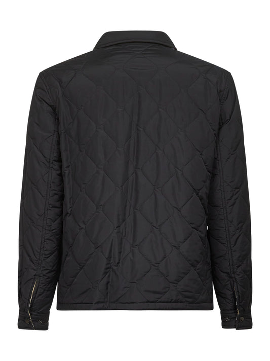 Black quilted nylon reversible overshirt