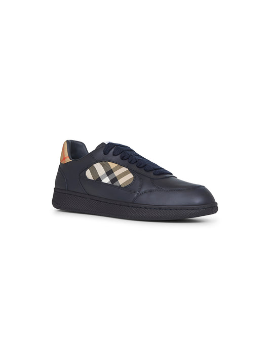 Blue leather and Check Terrace sneakers