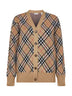Beige Check wool cardigan