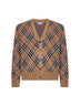 Cardigan in maglia Check beige<BR/>