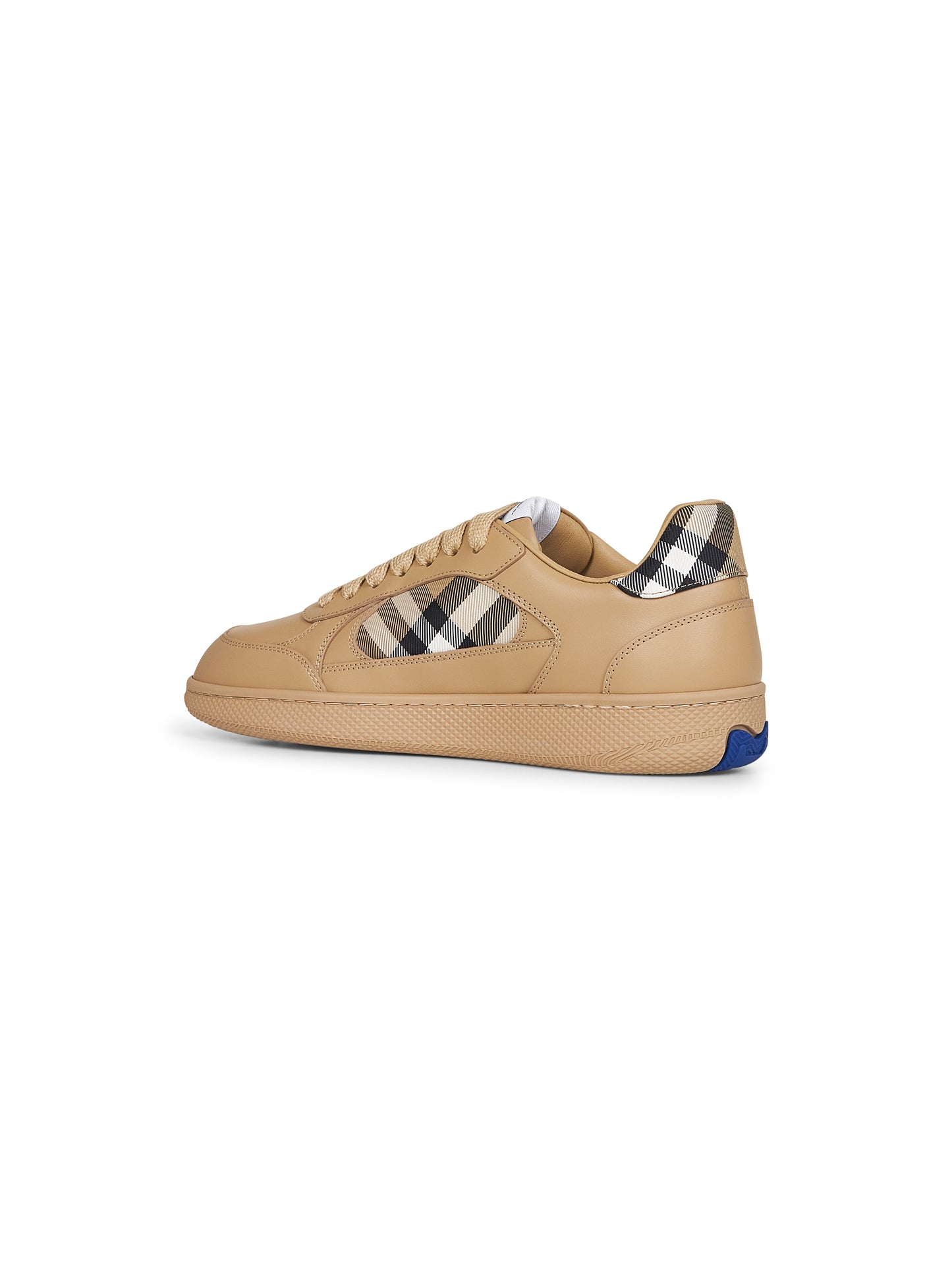 Sneakers Terrace in pelle beige e Check