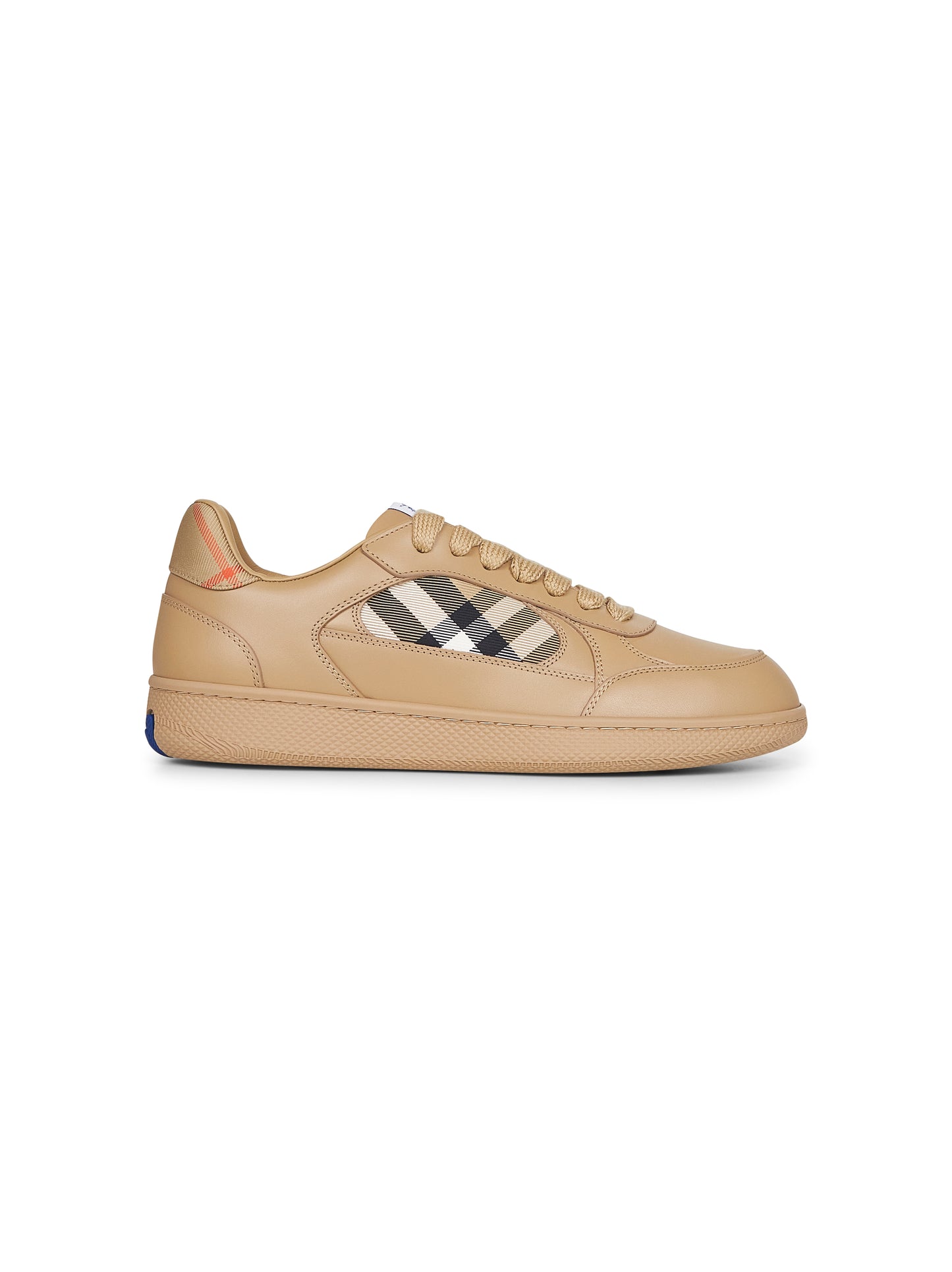 Sneakers Terrace in pelle beige e Check