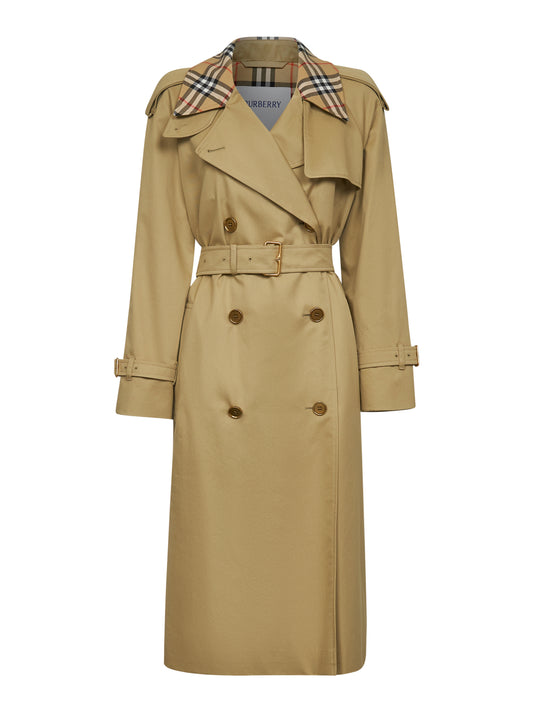 Trench Castleford lungo in gabardine beige
