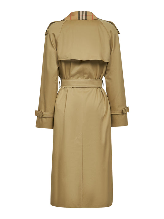 Trench Castleford lungo in gabardine beige