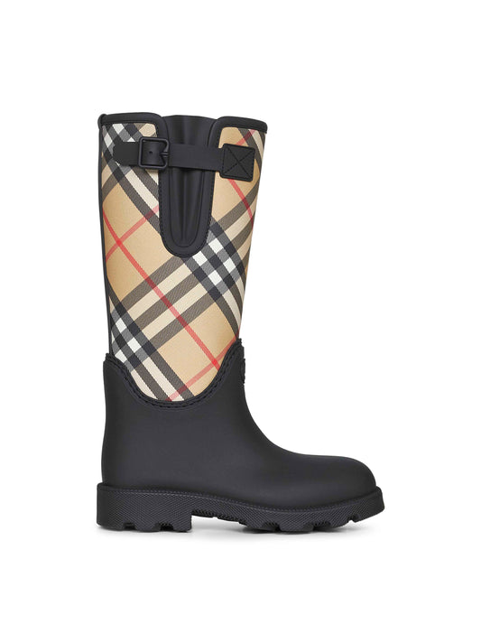 Black rubber Marsh Stamp high rain boots