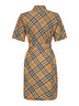 Beige check cotton shirt dress