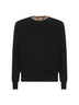 Black wool Check trim sweater