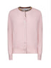 Pink wool Check trim cardigan
