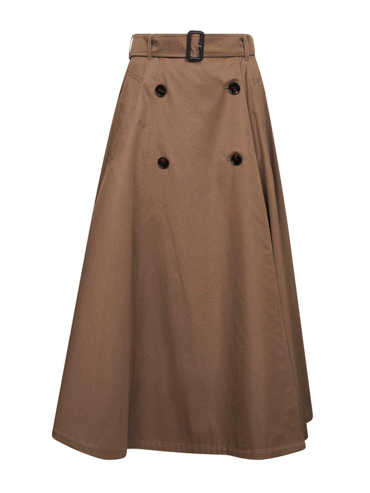 Gonna midi trench in Gabardine