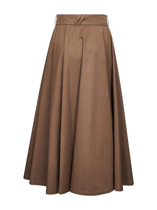 Gonna midi trench in Gabardine
