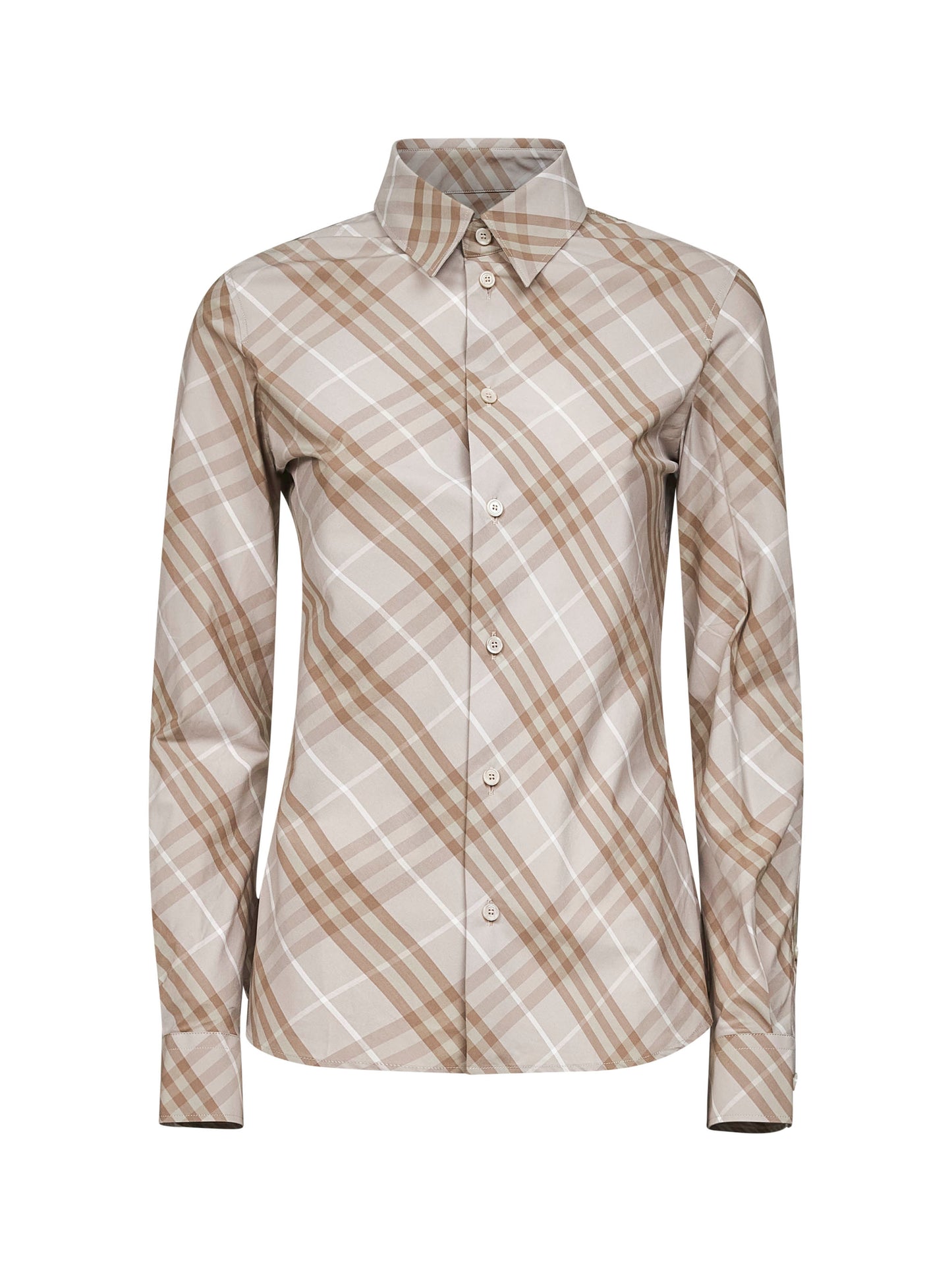 Grey Check cotton slim fit shirt
