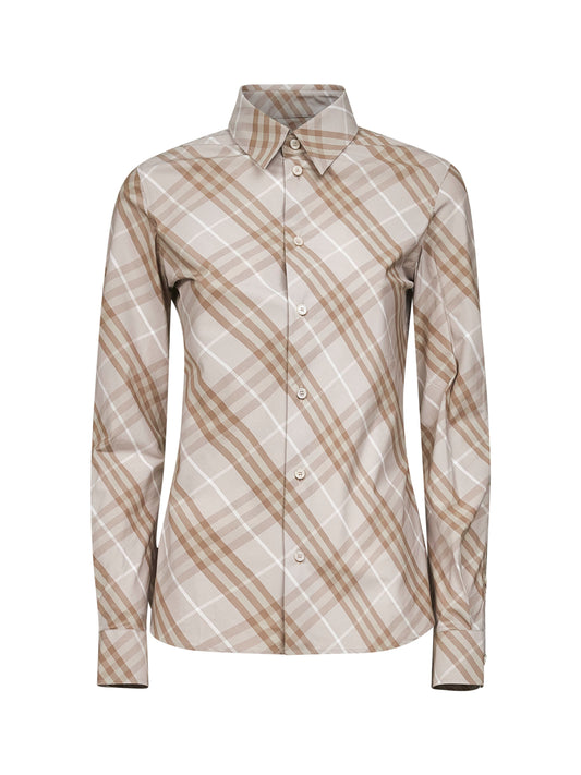 Grey Check cotton slim fit shirt