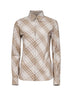 Grey Check cotton slim fit shirt