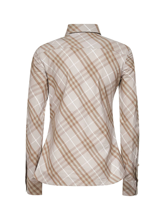 Grey Check cotton slim fit shirt