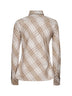 Grey Check cotton slim fit shirt