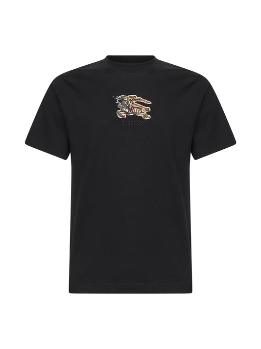 Black cotton EKD Check T-shirt
