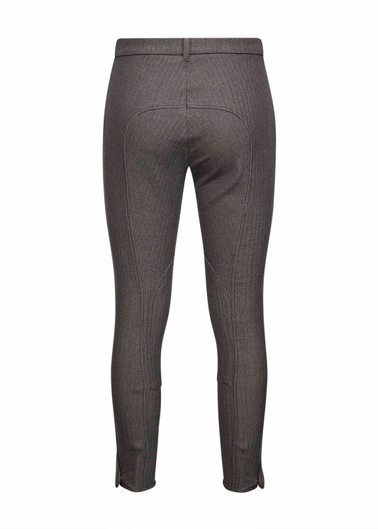 Pantaloni Jodhpur in cotone stretch spigato marrone