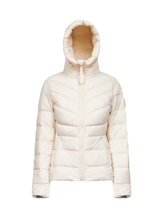 Ivory Clair Tonal Label hooded jacket